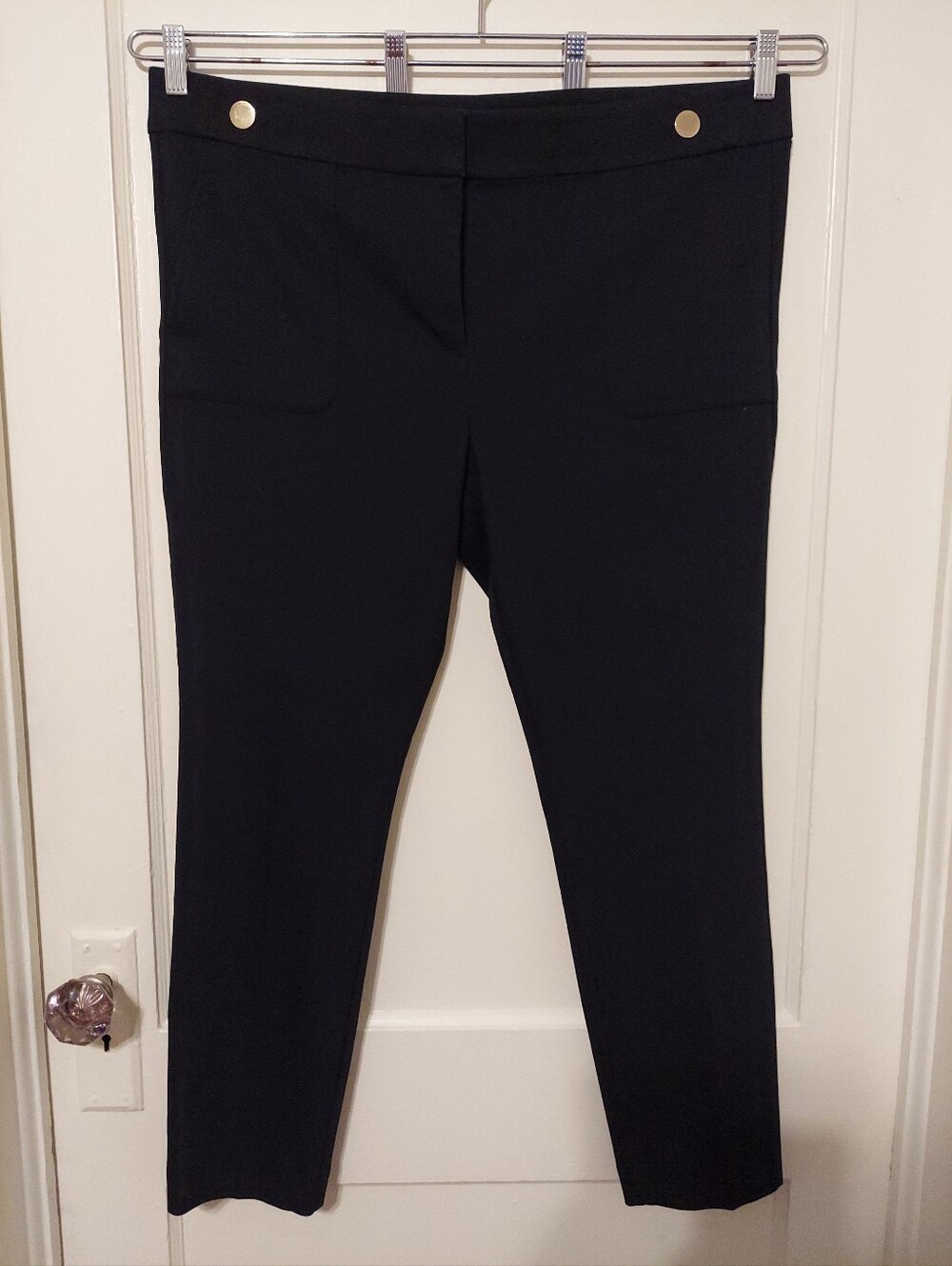 Loft AT Marisa Pants Womens 16 Black Straight Stretch Office Work Minimalist